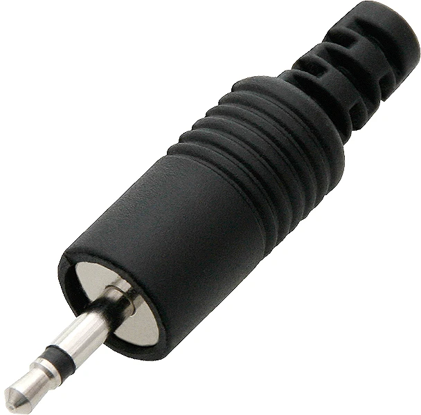 2.5 mm mono audio kištukas su juodu korpusu