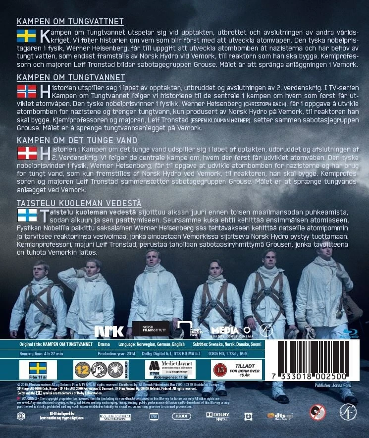 130 Mūšis dėl sunkiojo vandens: pilnas mini serialas (Blu-ray)