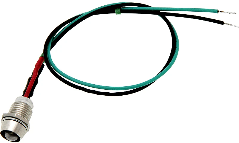 1423# 5 mm LED (žalia 12 V) indikatoriaus lemputė su laidu