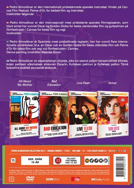 148 ALMODOVAR DĖŽUTĖ 3–4 DVD FILMŲ DĖŽUTĖS RINKINYS