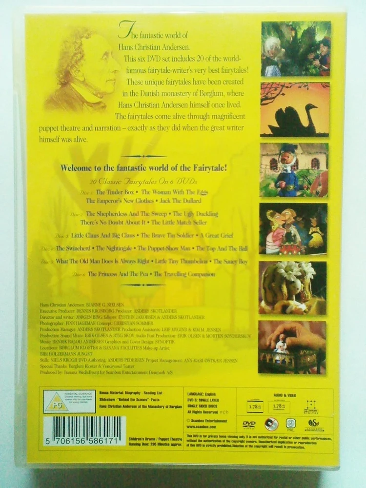 150 HANS CHRISTIAN ANDERSEN – 20 klasikinių pasakų – 6 DVD rinkinys – riboto leidimo