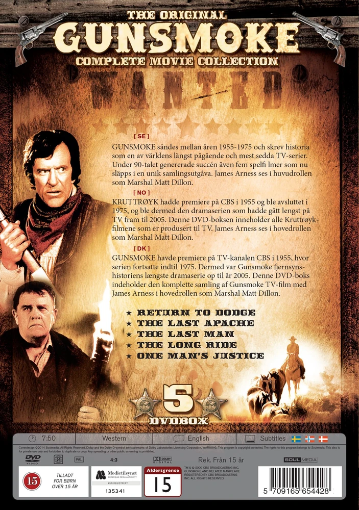 161 „Gunsmoke“ – filmų rinkinys (5 diskai) (Jamesas Arnessas)