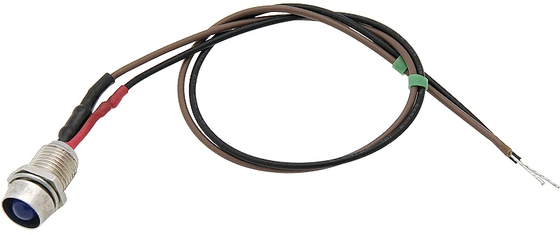 1617# 5 mm LED (mėlynas 12 V) indikatorius su laidu