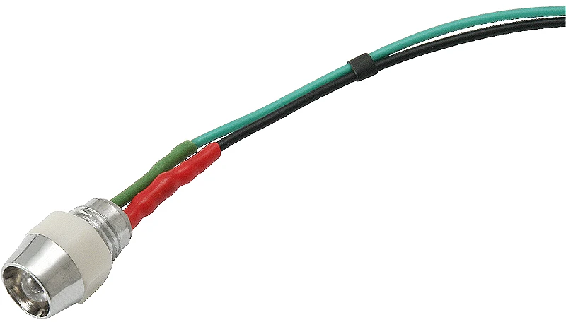 1628# 5 mm LED (raudonas 12 V) indikatorius su laidu