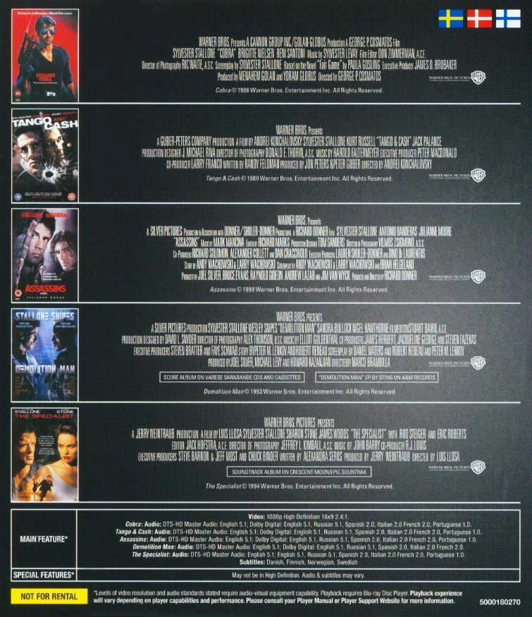 179 SYLVESTER STALLONE KOLEKCIJA – 5 „Blu-ray“ diskų dėžutė