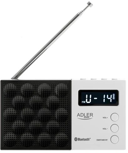 Adler | Digital Radio - PLL AM/FM | AD 1908 | Alarm function | Baltas/Juodas