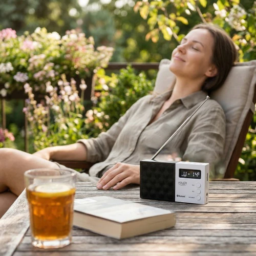 Adler | Digital Radio - PLL AM/FM | AD 1908 | Alarm function | Baltas/Juodas