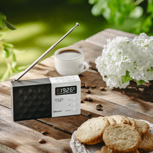 Adler | Digital Radio - PLL AM/FM | AD 1908 | Alarm function | Baltas/Juodas