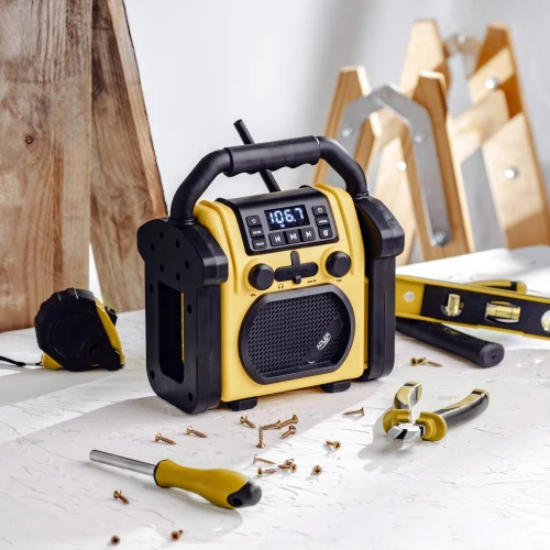 Adler | Construction radio with Bluetooth | AD 1911 | AUX in | Juodas/Geltona