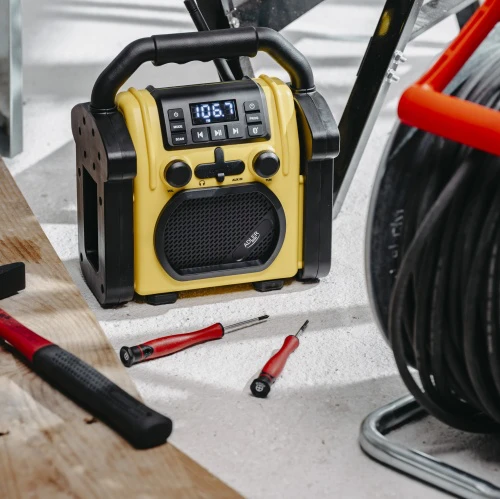 Adler | Construction radio with Bluetooth | AD 1911 | AUX in | Juodas/Geltona