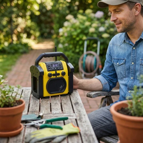 Adler | Construction radio with Bluetooth | AD 1911 | AUX in | Juodas/Geltona