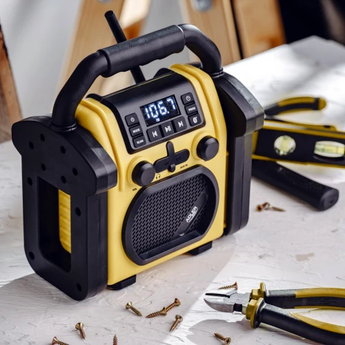 Adler | Construction radio with Bluetooth | AD 1911 | AUX in | Juodas/Geltona