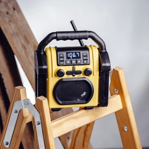 Adler | Construction radio with Bluetooth | AD 1911 | AUX in | Juodas/Geltona