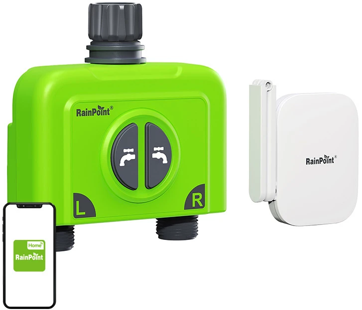 2 zonų laistymo valdiklis su „RainPoint WiFi“ šliuzu