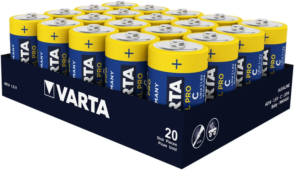 20x baterija R-14 LR14 C 1,5V alkaliczna Varta Industrial