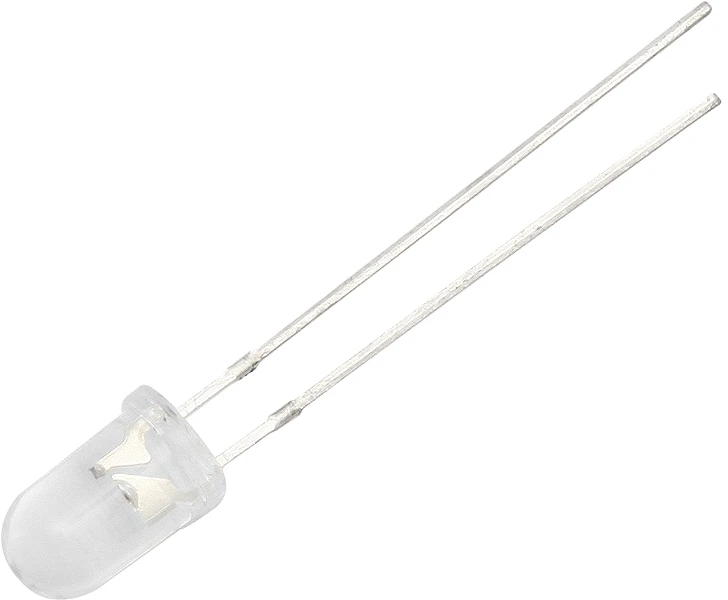 2156# LED diodas 5 mm (skaidrus, šaltai baltas)