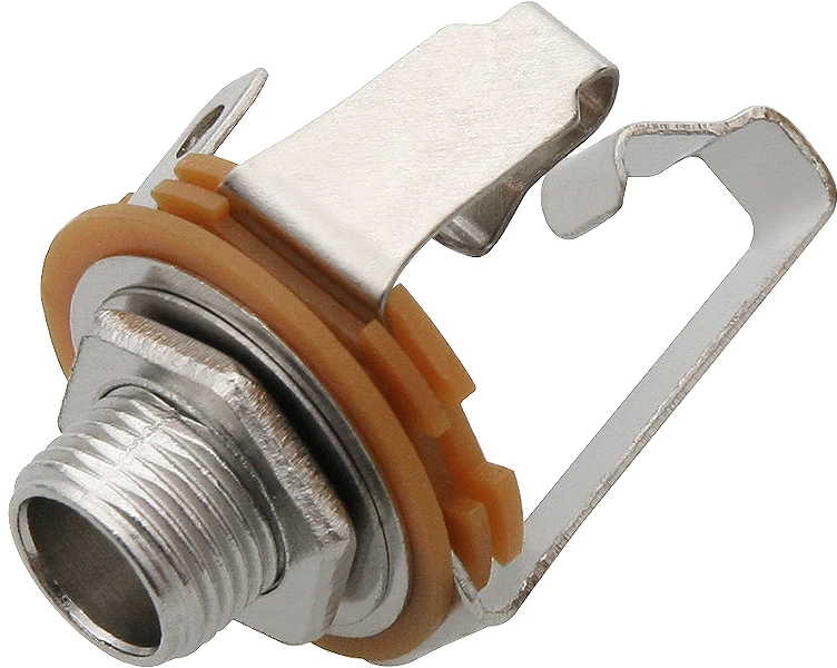 6.3 mm garso lizdas su montažiniu sriegiu