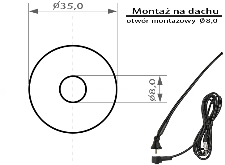 BLOW automobilio antena FMD350/FMD410