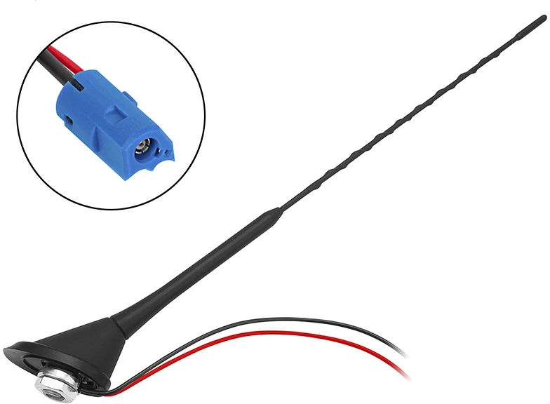 Automobilinė antena 40 cm su mėlyna jungtimi
