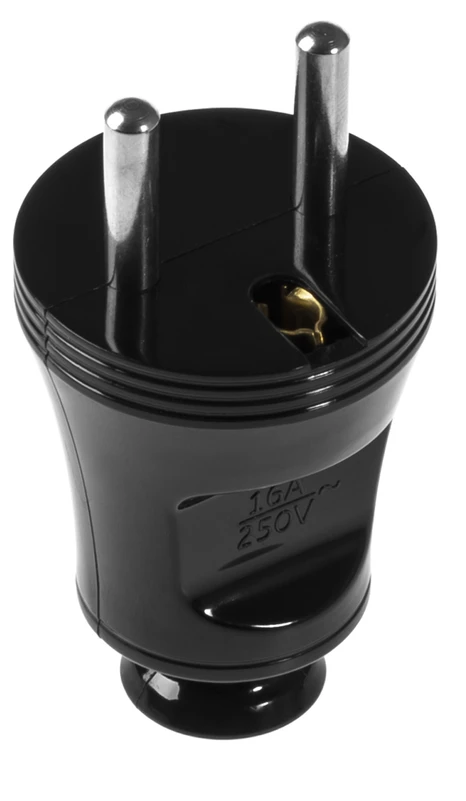 2285# Oem Tiesus kištukas WT-30 - į lizdą su įžeminimu - juodas