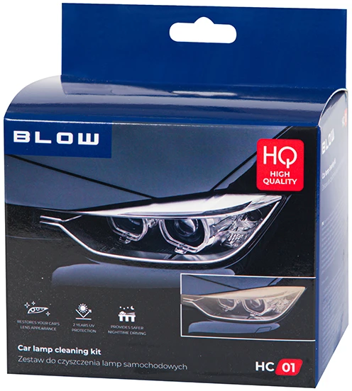 Blow HC-01 žibintų atnaujinimo rinkinio pakuotė