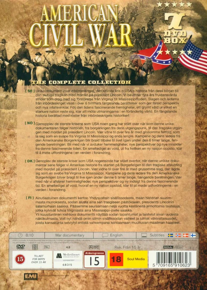 230 Amerikos pilietinis karas (7 diskų rinkinys) – DVD