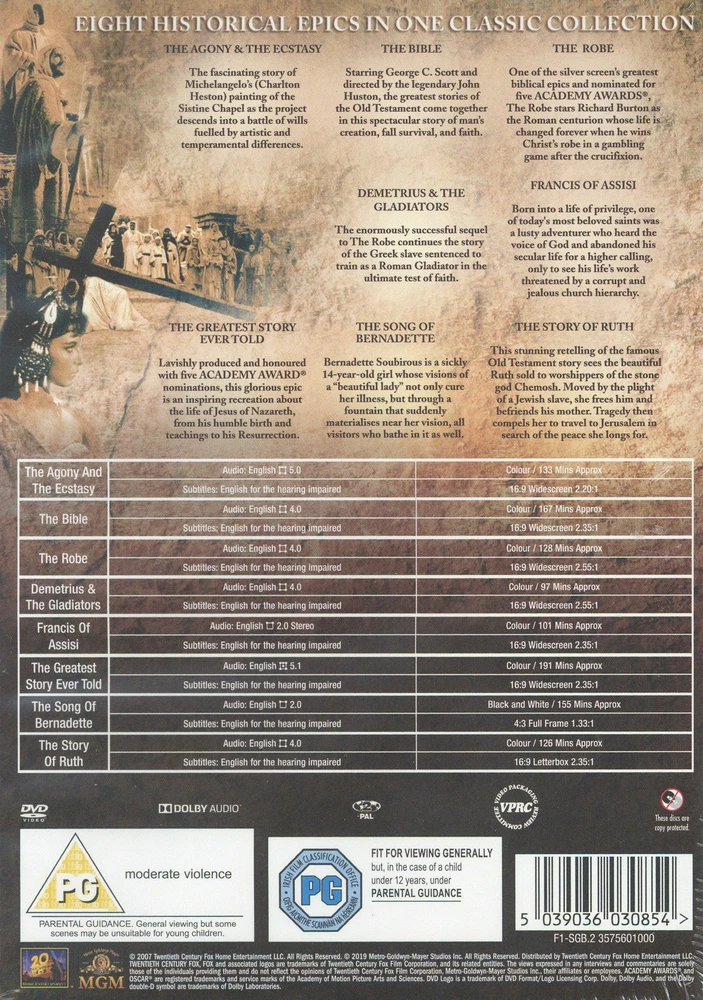 244 Didžiausios kada nors papasakotos istorijos (8 filmai) DVD