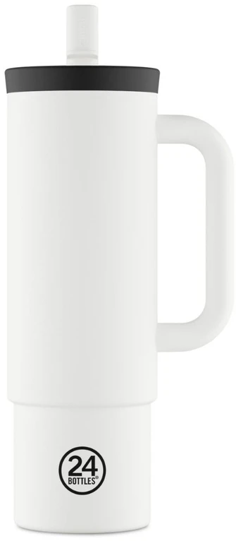 24Bottles - Šiaudelio formos puodelis - Ledo baltumo - 800 ml
