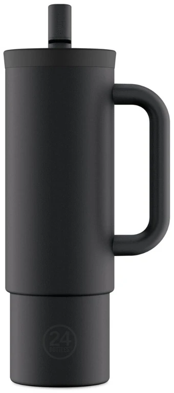 24Bottles - Šiaudelio formos puodelis - Smokingo juodumo - 800 ml