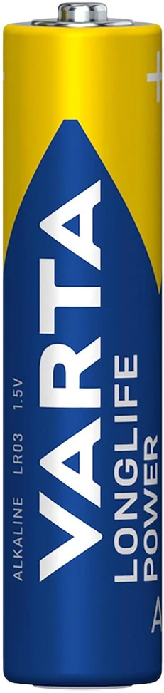 24x LR03 AAA 1,5 V šarminės „Varta Longlife Power“ baterijos, pakuotė be plastiko