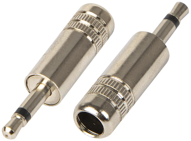 3.5mm mono metaliniai AUX kištukai, 2 vnt
