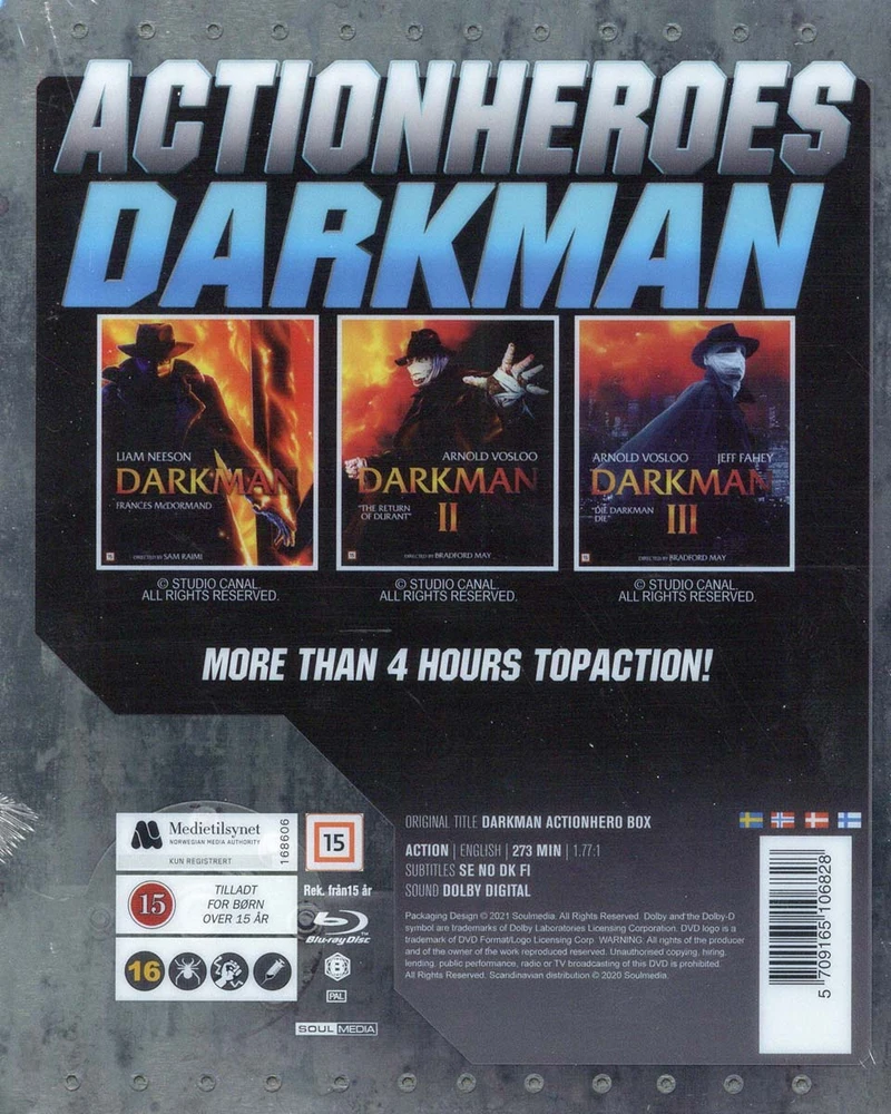 293 „Darkman“ trilogija: Veiksmo herojai (plieno serialas) (Blu-ray) Liam Neeson