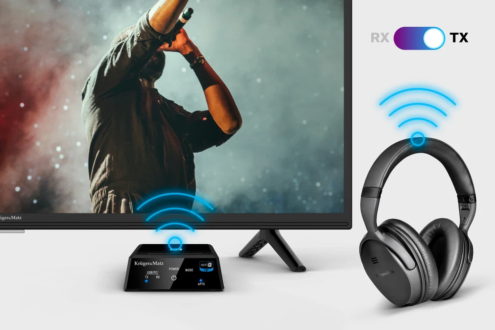 Kruger & Matz 2in1 Bluetooth HiFi garso imtuvas ir siųstuvas (Apt-X, NFC) BT-1 modelis