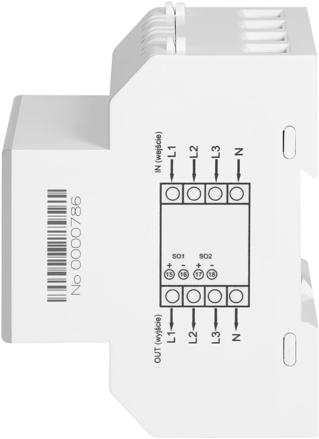 Orno 3 Fazowy Trifazis elektros skaitiklis, 100A, MID, 4 moduliai, DIN TH-35mm