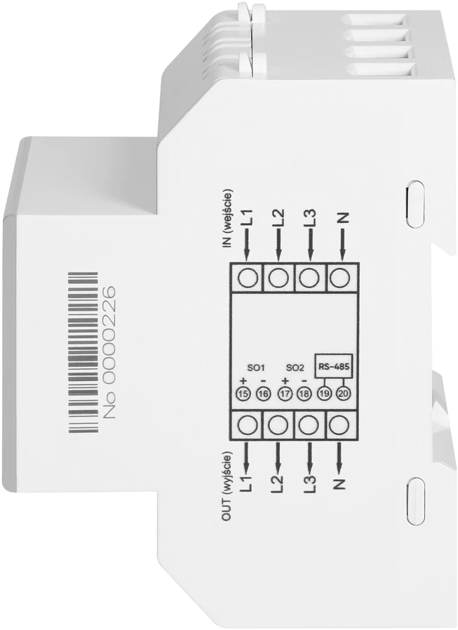 Orno 3 Fazowy Trifazis elektros skaitiklis, 100A, RS-485 prievadas, MID, 4 moduliai, daugiatarifis DIN TH-35mm, paruoštas PV sistemoms