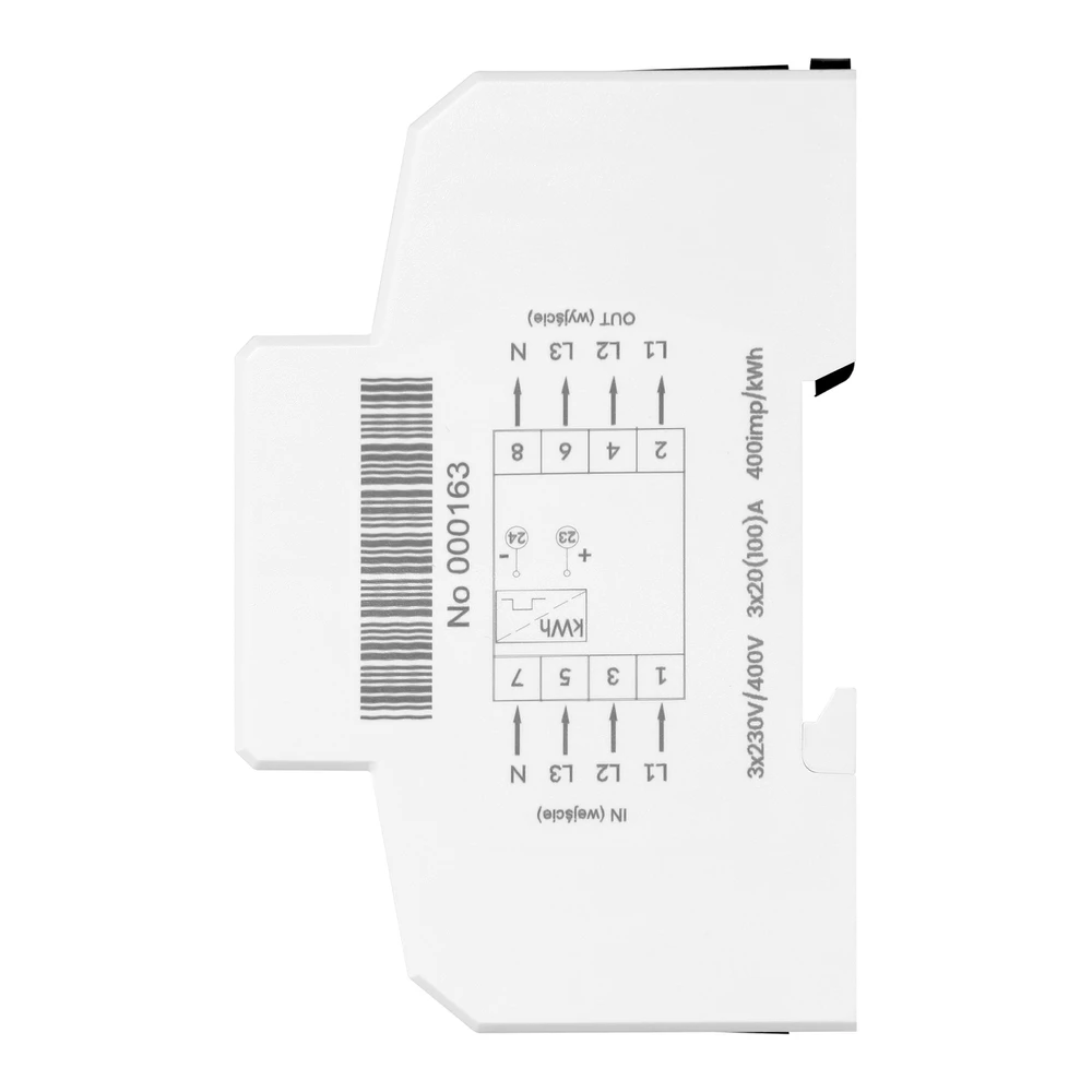Orno 3 Fazowy Trifazis skaitmeninis elektros energijos suvartojimo indikatorius, 100A, 4 moduliai, DIN TH-35mm
