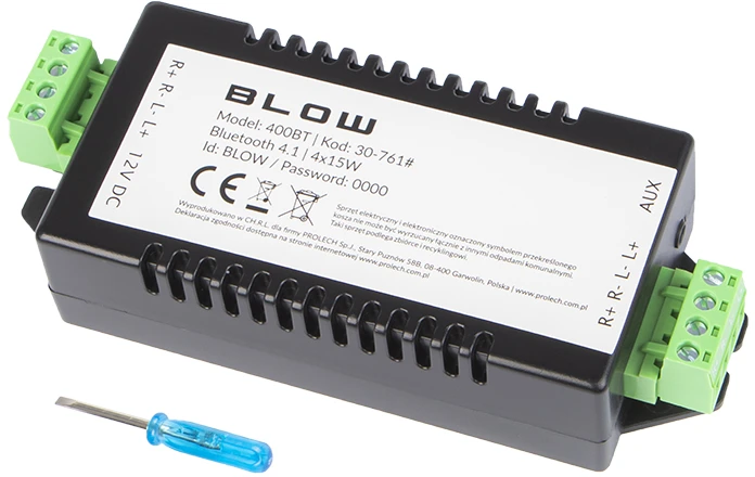 Blow 400BT 4x15W stiprintuvas su jungtimis ir atsuktuvu