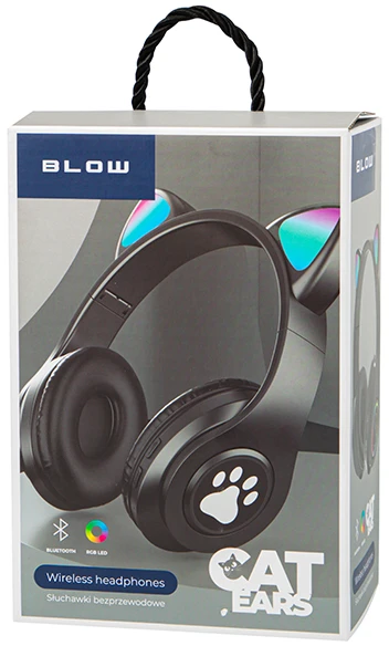 Blow BT 5.0 LED ausinės juodos ausys