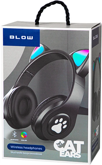 Blow BT 5.0 LED ausinės juodos ausys