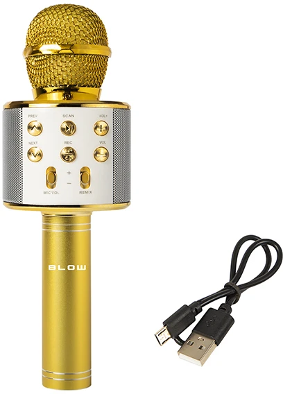 PRM402 BLOW auksinis karaoke mikrofonas