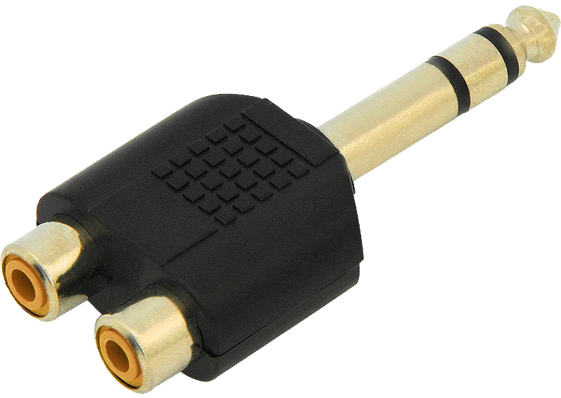 3302# Skirstytuvas 6,3 kontaktų-2 RCA lizdas, auksinis