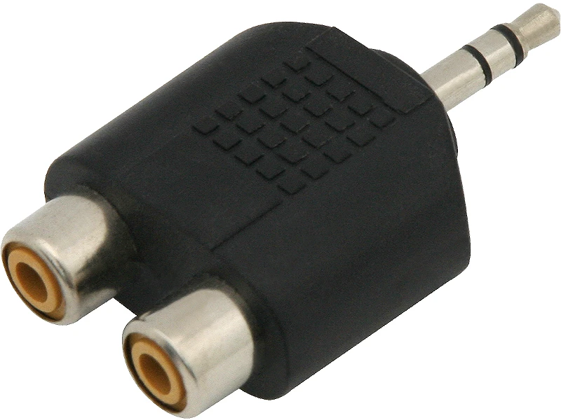 Audio adapteris 3.5mm kištukas į 2x RCA lizdą