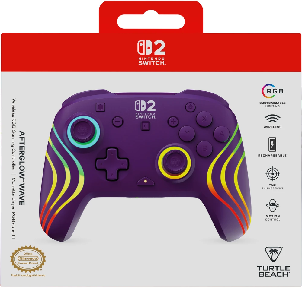 Turtle Beach Afterglow Wave belaidis žaidimų pultelis | Violetinė | Switch 2
