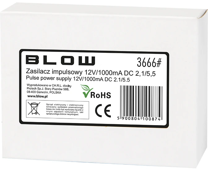 Perjungiamas maitinimo šaltinis 12V/1A BLOW kameroms
