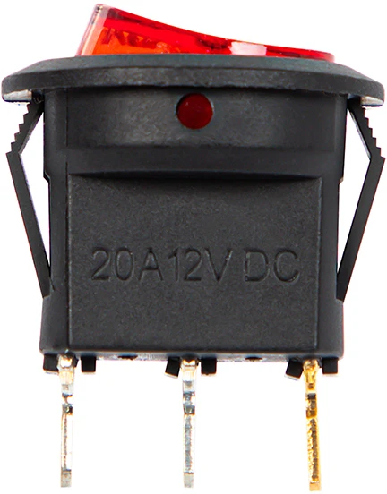 3904# Apvalus šviečiantis jungiklis 12v raudonas