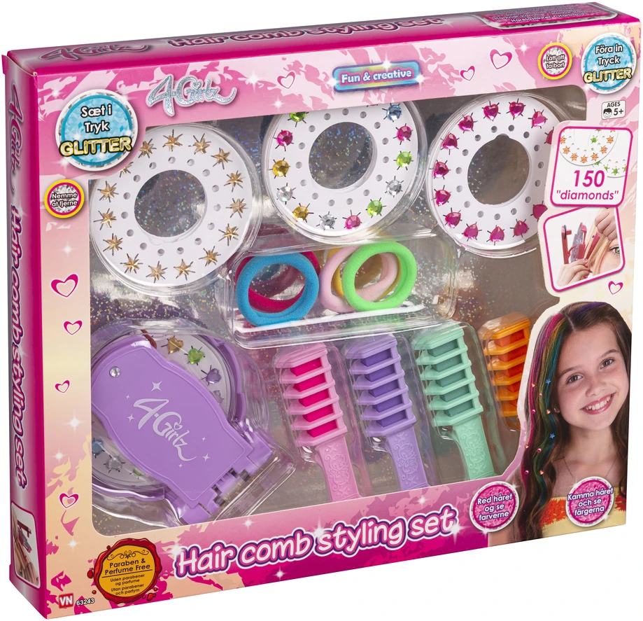 4-Girlz - Plaukų dekoracijų rinkinys su šukomis (63243)