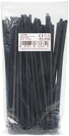 Blow Kabelio raištis 7.6x250 mm juodas atsegtas