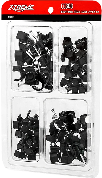 Blow Oem Laidų laikiklių komplektas 6, 7, 8, 9mm - 80 vnt juodos spalvos