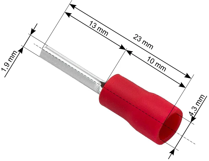 Blow Oem Vamzdelio formos jungtys 1.9/23mm 100vnt - raudona