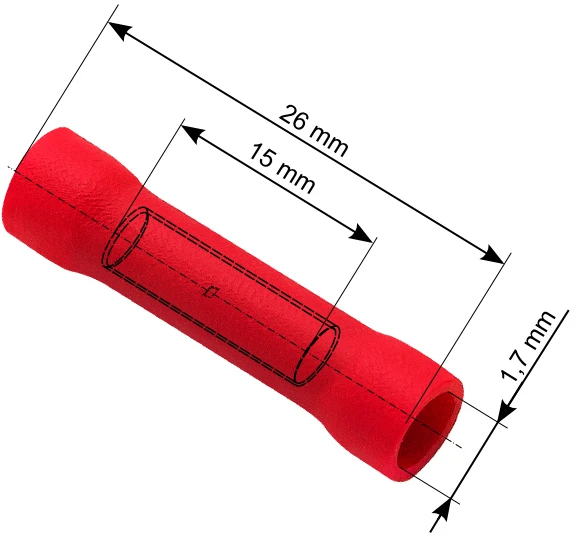Blow Izoliuota jungtis 2.4/26 mm raudona